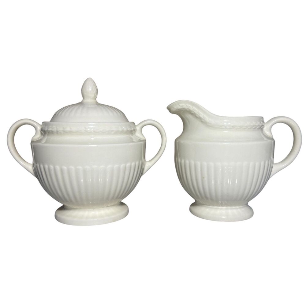 Vintage Wedgwood Etruria & Barlaston Edme Milk Creamer Jug & Sugar Bowl England